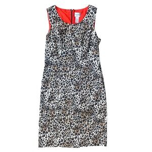 Chico’s Leopard Cotton Sheath Sleeveless Dress Size 0.5